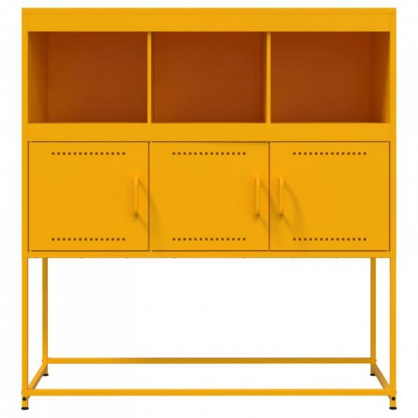 Szafka, musztardowa, 100,5x39x107 cm, stal