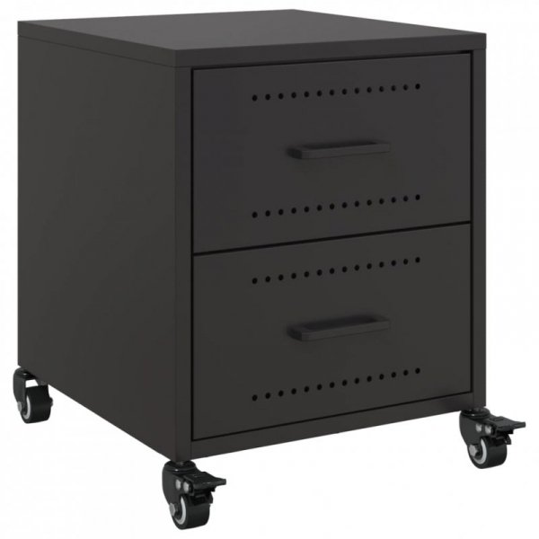 Szafki nocne, 2 szt., czarne, 36x39x43,5 cm, stal