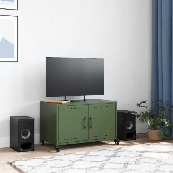 Szafka RTV, oliwkowa, 68x39x43,5 cm, stal