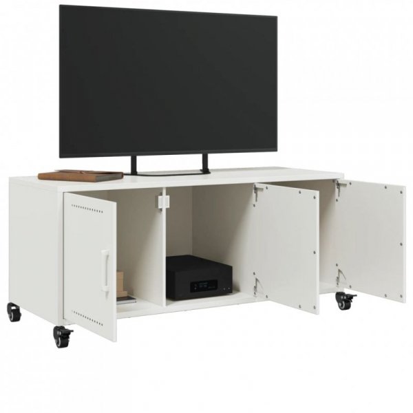 Szafka RTV, biała, 100,5x39x43,5 cm, stal