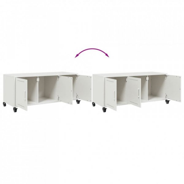 Szafka RTV, biała, 100,5x39x43,5 cm, stal