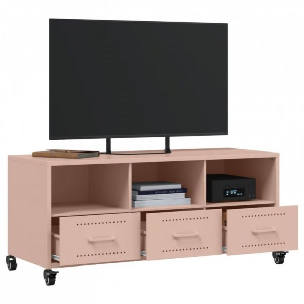 Szafka RTV, różowa, 100,5x39x43,5 cm, stal