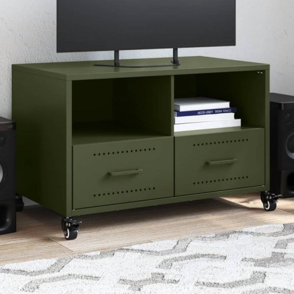 Szafka RTV, oliwkowa, 68x39x43,5 cm, stal