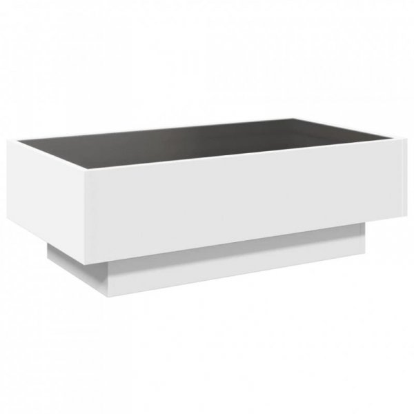 Stolik kawowy z LED, biały, 90x50x30cm, materiał drewnopochodny