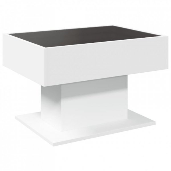 Stolik kawowy z LED, biały, 70x50x45cm, materiał drewnopochodny