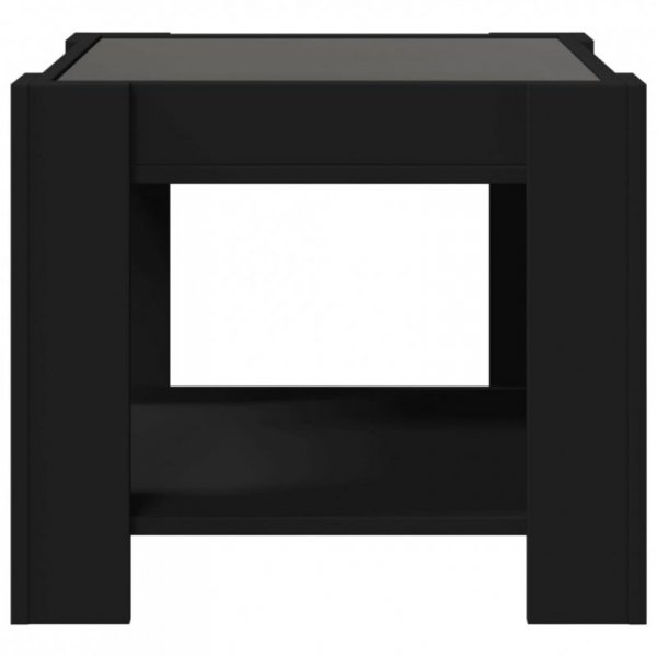 Stolik kawowy z LED, czarny, 53x53x45 cm