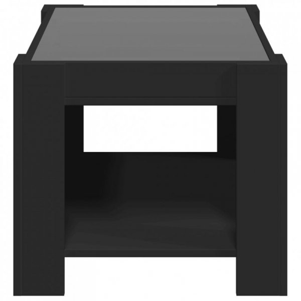 Stolik kawowy z LED czarny 73x53x45 cm, materiał drewnopochodny
