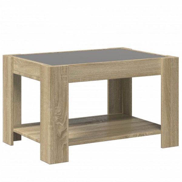 Stolik kawowy z LED, dąb sonoma, 73x53x45 cm