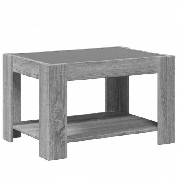 Stolik kawowy z LED, szary dąb sonoma, 73x53x45 cm