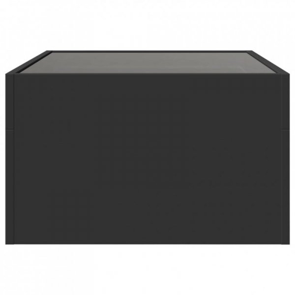 Stolik kawowy z LED Infinity, czarny, 70x50x30 cm