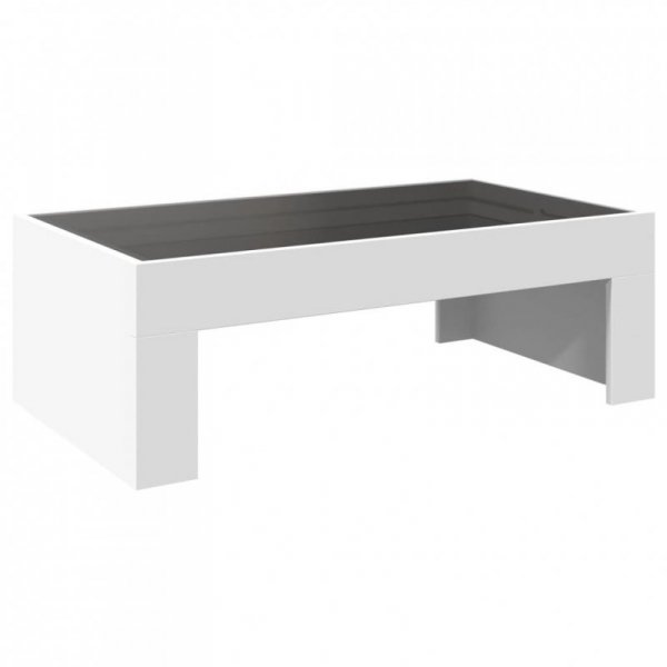 Stolik kawowy z LED Infinity, biały, 90x50x30 cm