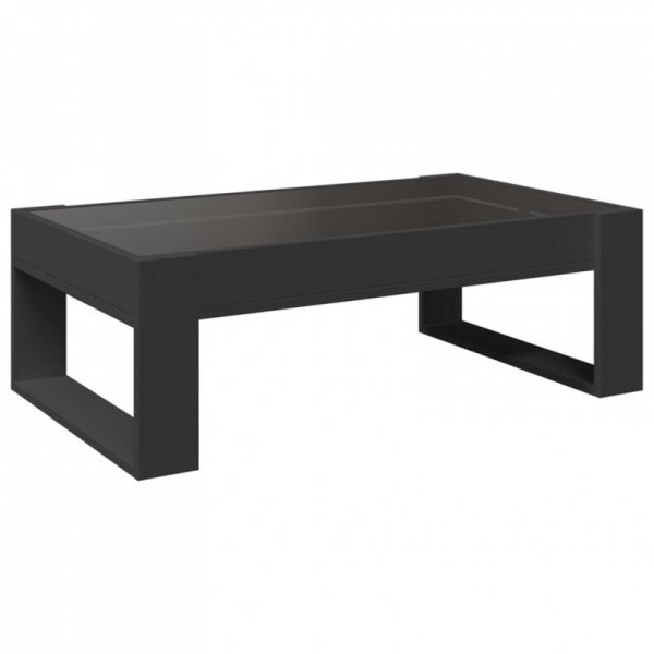 Stolik kawowy z LED Infinity, czarny, 90x53x30 cm