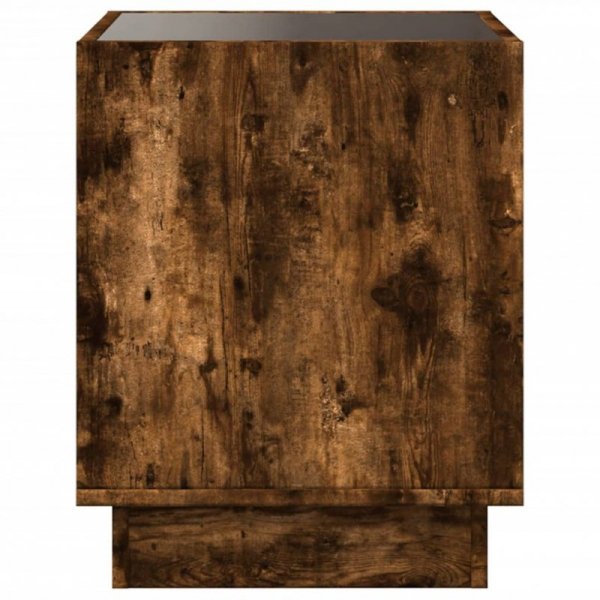 Stolik kawowy z LED Infinity, przydymiony dąb, 50x50x50 cm