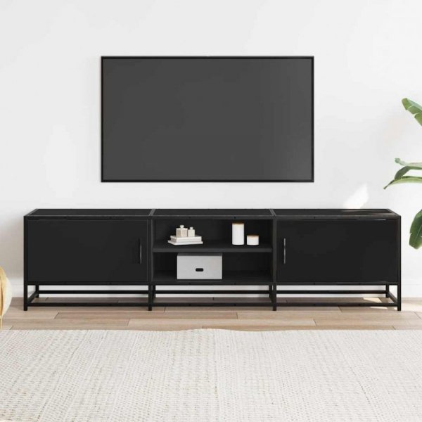 Szafka pod TV, czarna, 160x35x41 cm