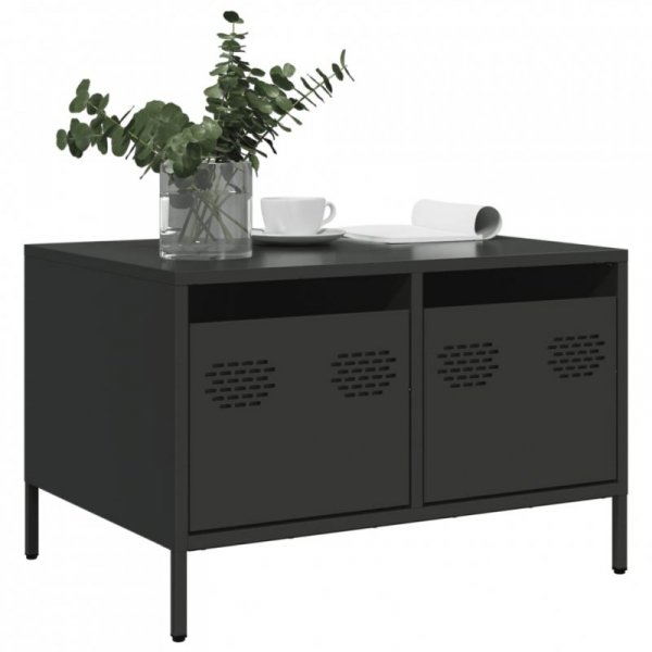 Szafka RTV, czarna, 68x50x43,5 cm, stal walcowana na zimno