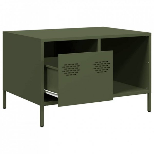 Stolik kawowy oliwkowy 68,5x50x43,5 cm stal walcowana na zimno