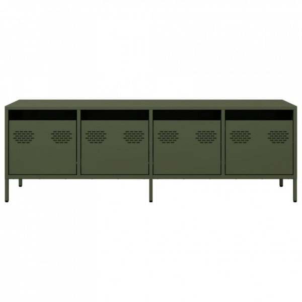 Szafka RTV, oliwkowa, 135x39x43,5 cm, stal walcowana na zimno