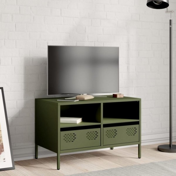 Szafka RTV, oliwkowa, 68x39x43,5 cm, stal walcowana na zimno