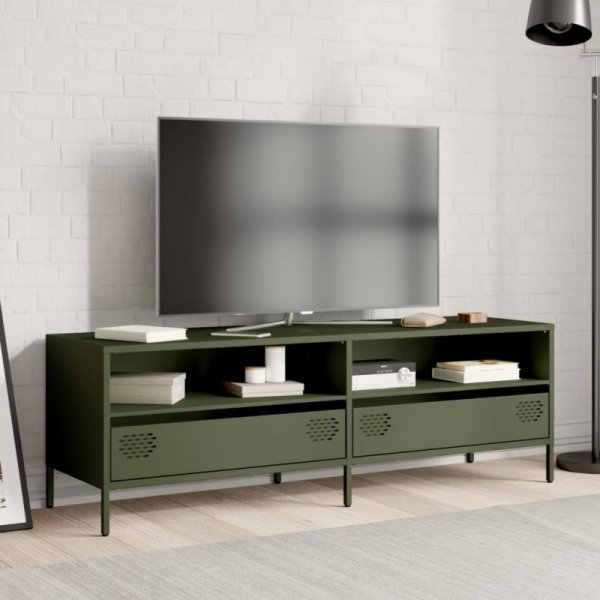 Szafka RTV, oliwkowa, 135x39x43,5 cm, stal walcowana na zimno