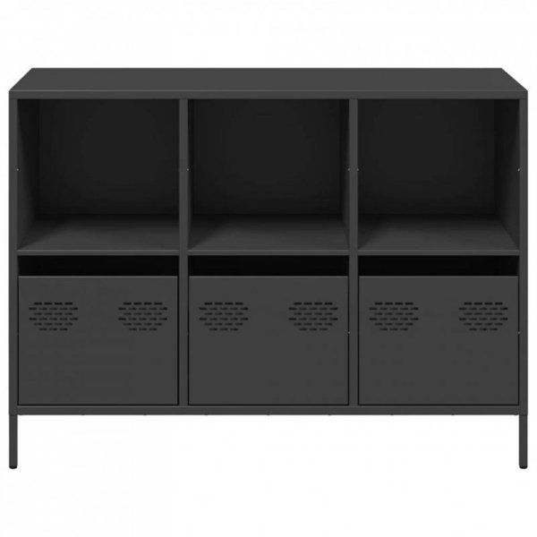 Szafka, czarna, 101,5x39x73,5 cm, stal walcowana na zimno