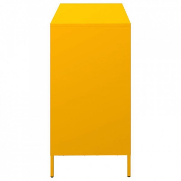 Szafka, musztardowa, 101,5x39x73,5 cm, stal walcowana na zimno