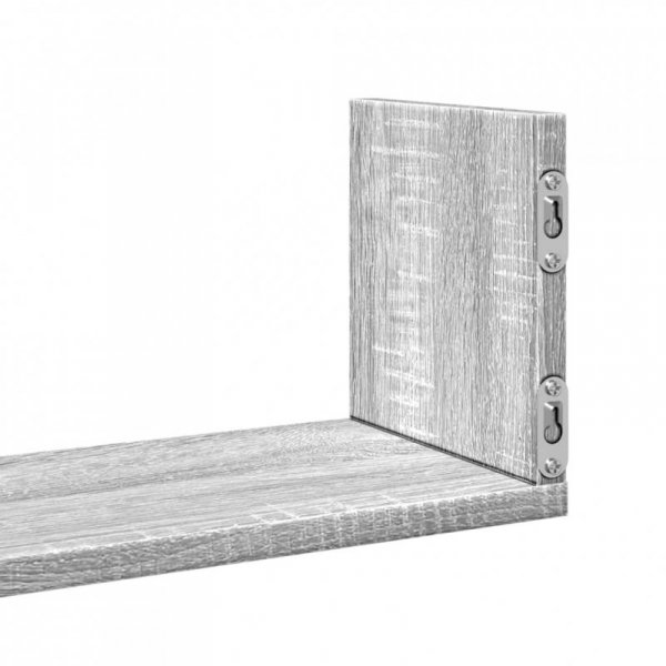 Półki ścienne, 3 szt., szary dąb sonoma, 80x18x18 cm