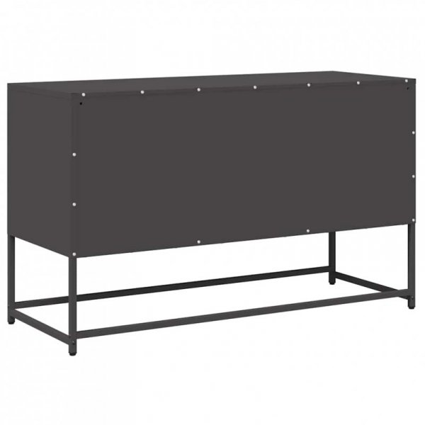 Szafka RTV, czarna, 100,5x39x60,5 cm, stal walcowana na zimno