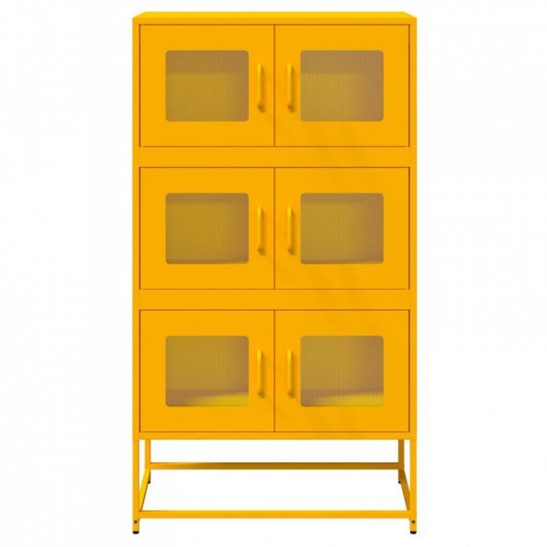 Komoda wysoka Musztardowo-żółta 68x39x123 cm Stal