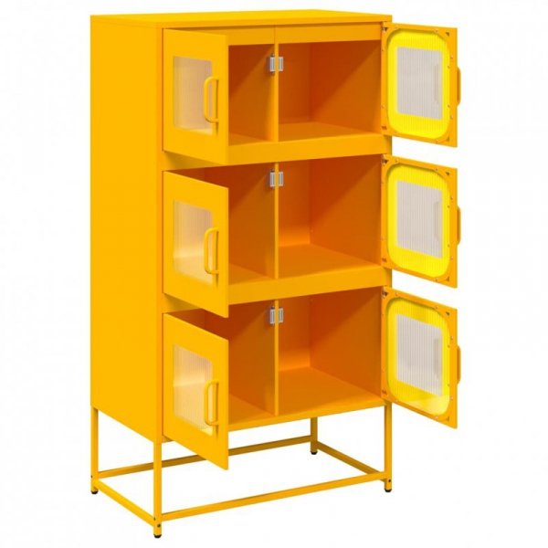 Komoda wysoka Musztardowo-żółta 68x39x123 cm Stal