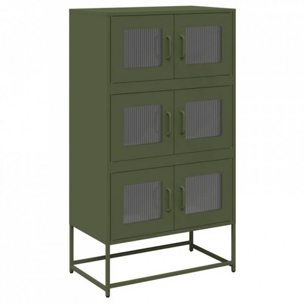 Komoda Oliwkowo-zielona 68x39x123 cm Stal