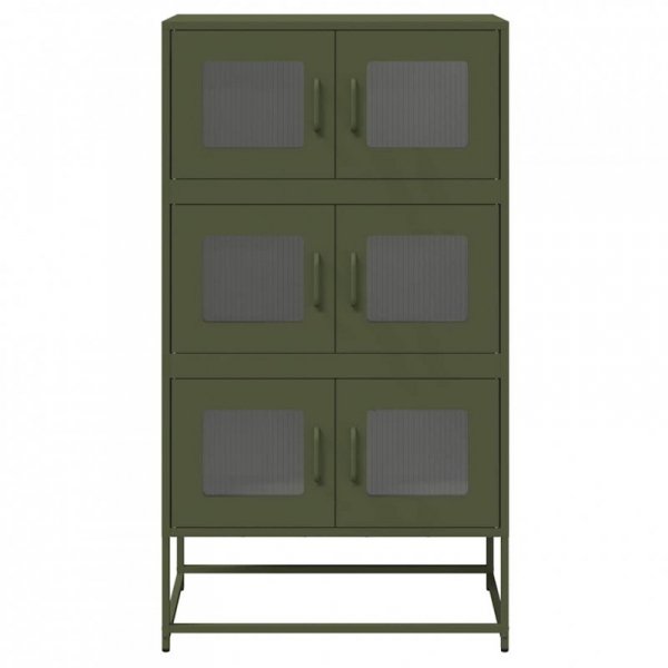 Komoda Oliwkowo-zielona 68x39x123 cm Stal