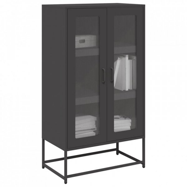 Szafka, czarna, 68x39x123 cm, stal
