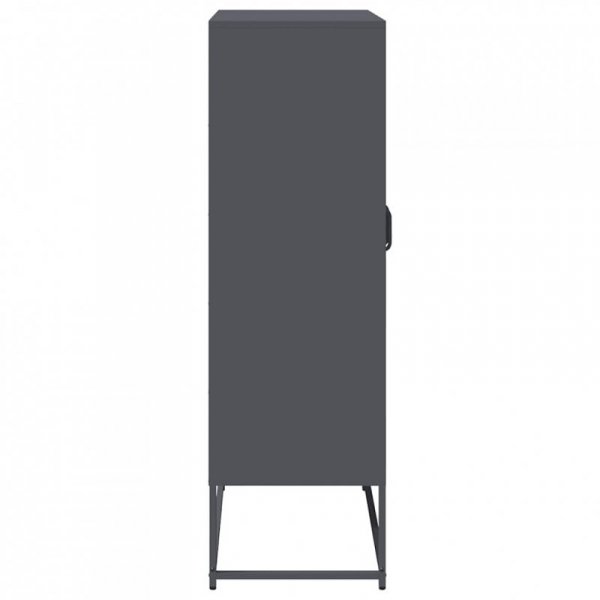 Komoda wysoka Antracyt 68x39x123 cm Stal