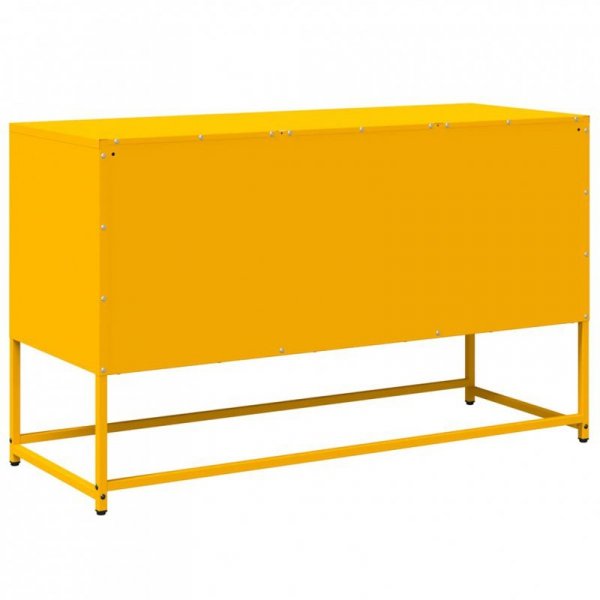 Szafka pod telewizor, musztardowa, 100,5x39x60,5 cm, stalowa