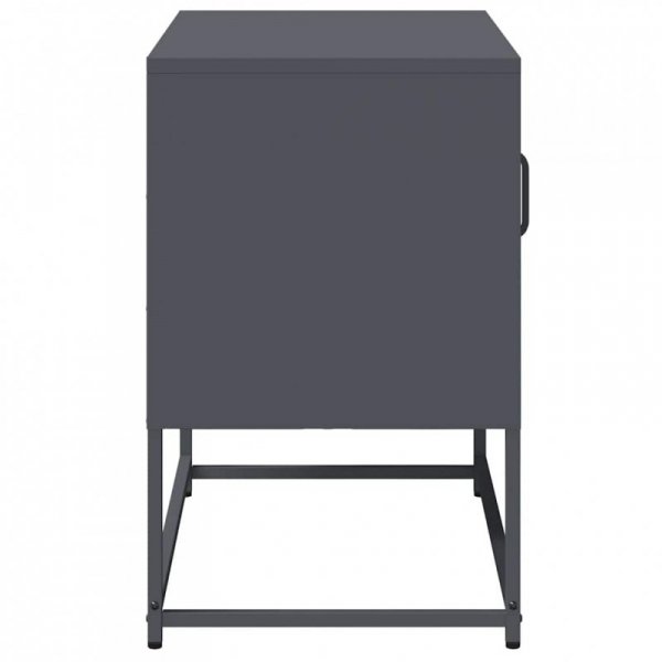 Szafka pod telewizor, antracytowa, 68x39x60,5 cm, stalowa