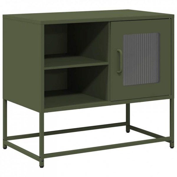 Szafka pod telewizor, oliwkowa, 68x39x60,5 cm, stalowa