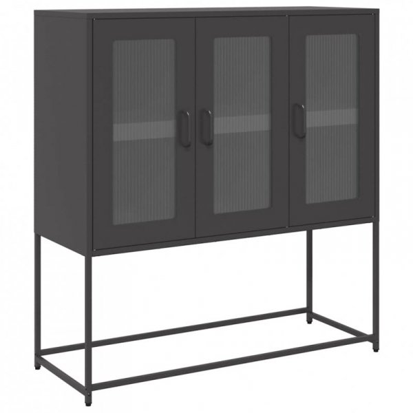 Szafka, czarna, 100,5x39x107 cm, stal walcowana na zimno