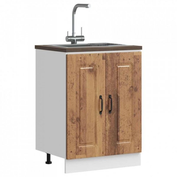 Szafka pod zlewozmywak, Kalmar, stare drewno, 60x46x81,5 cm