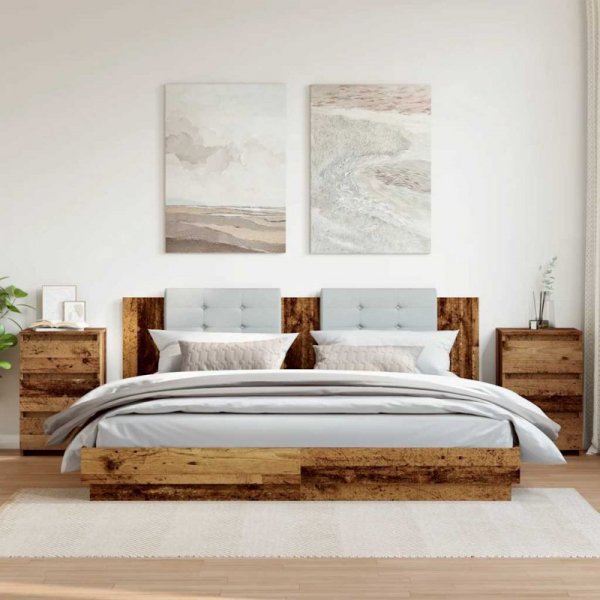 Szafki nocne, 2 szt., stare drewno, 40x35x62,5 cm