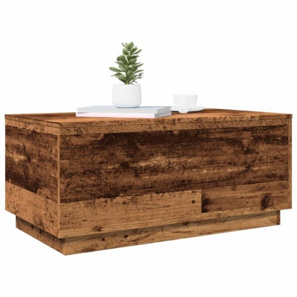 Stolik kawowy z oświetleniem LED, stare drewno, 90x50x40 cm