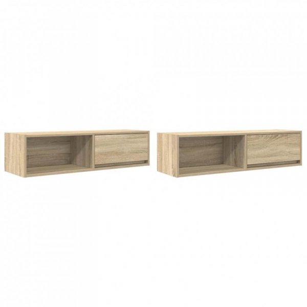 Szafki RTV 2 szt. Dąb Sonoma 100x31x25,5 cm Drewno klejone