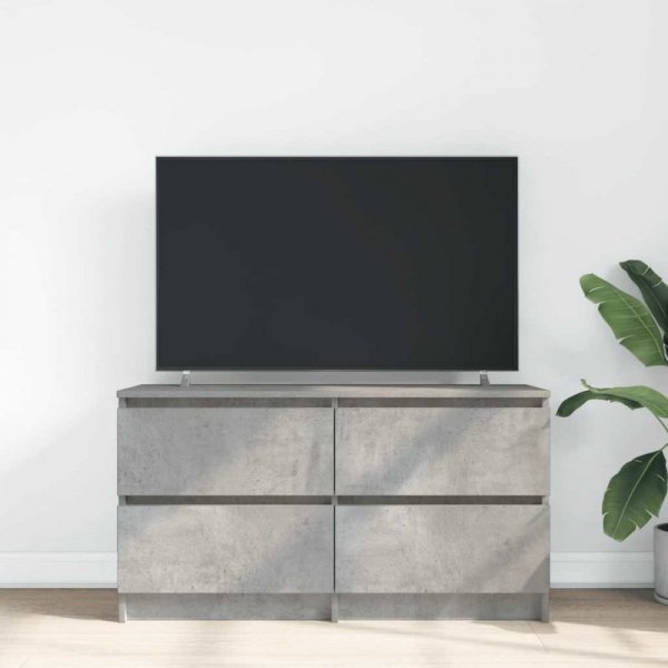 Szafka RTV Beton Szary 100x35x54 cm Drewno klejone