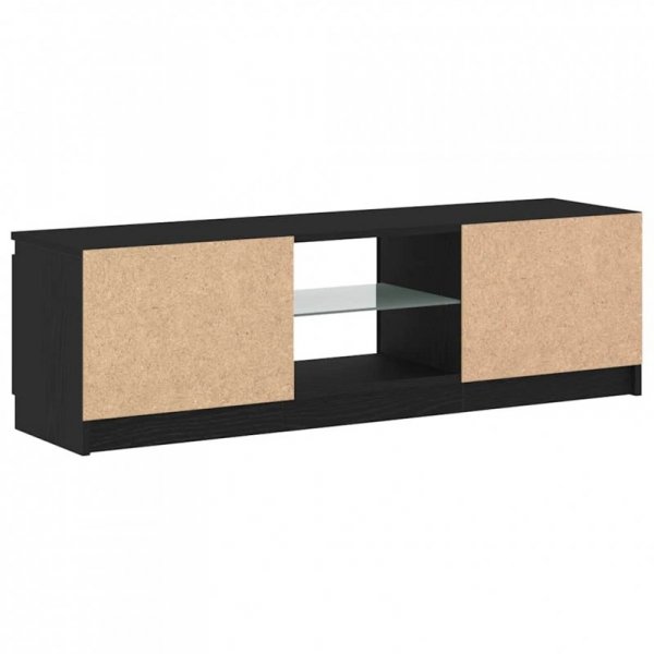 Szafka pod TV z oświetleniem LED, czarny dąb, 120x30x36 cm