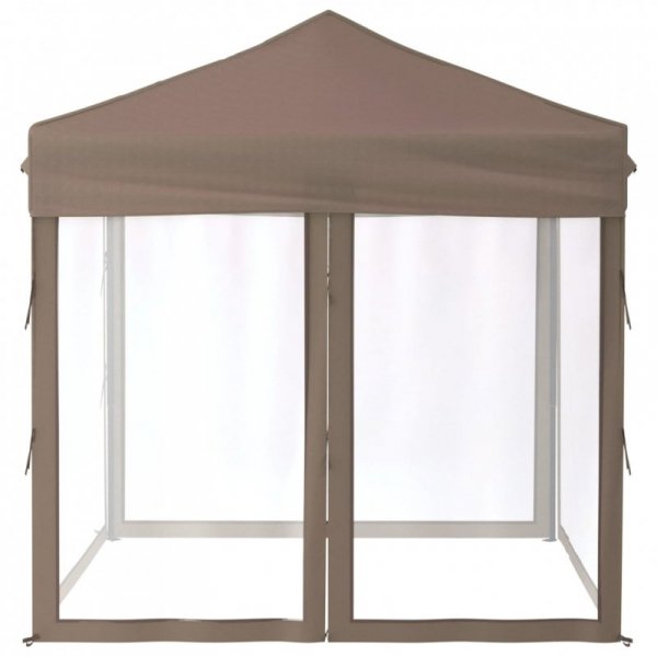 Składany namiot imprezowy ze ściankami, taupe, 2x2 m