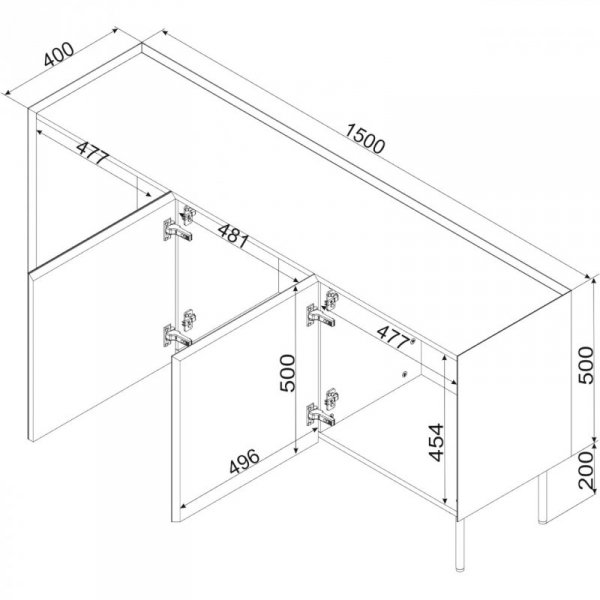 Komoda INGRID 150 kaszmir