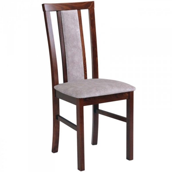 Krzesło DK26 orzech z szarą tkaniną 25B