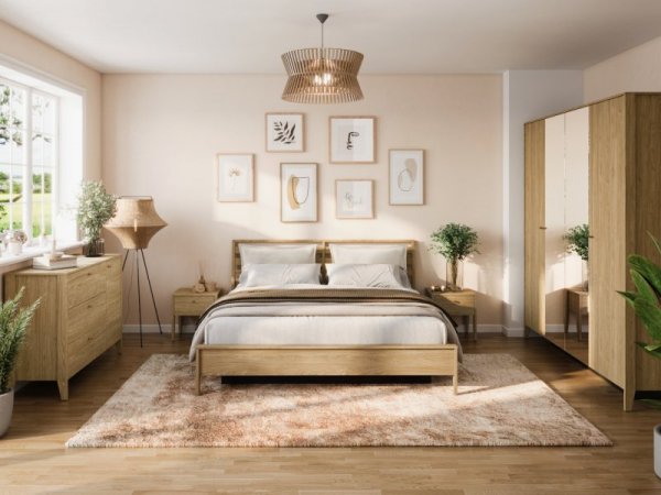 Łóżko 180x200 COZY CZ02 z podnoszonym stelażem dąb olejowany