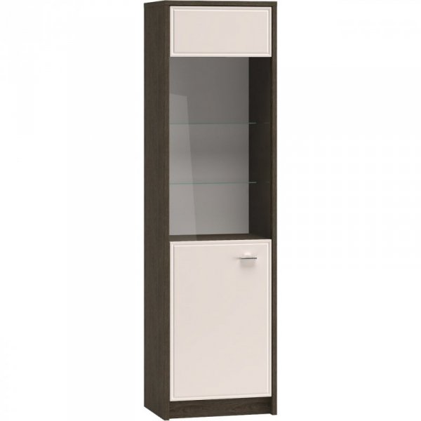 Witryna AVANTI 02 dąb windmill ciemny / kaszmir połysk