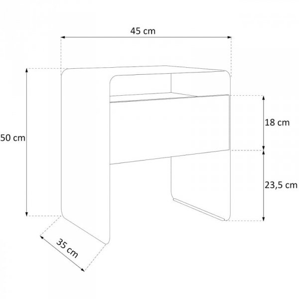 Stolik nocny SOCHI kaszmir / czarne drewno