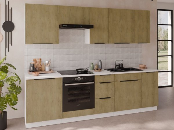 Kuchnia CAMERON 1 biały / dąb artisan